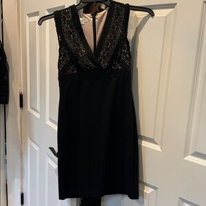Black Sleeveless Dress with Lace Detail